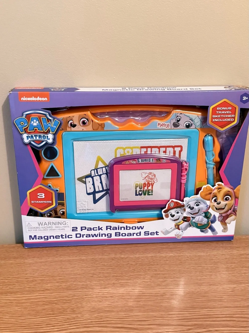 Nickelodeon Paw Patrol Magnetic Drawing Board Set - Blue, Pink & Orange